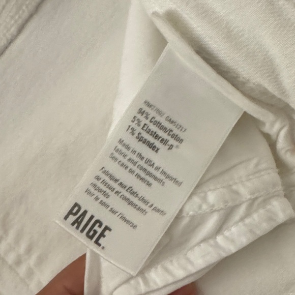 Paige Anessa white wide leg jeans cropped - Picture 5 of 8